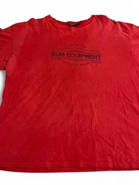 Vintage 90s BUM Equipment Men’s Red Logo Shirt Size L/XL